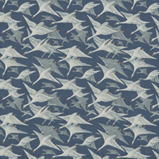 Wild Geese Linen  Indigo FD287-H10